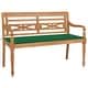 preview thumbnail 1 of 8, vidaXL Batavia Bench with Green Cushion 47.2" Solid Teak Wood