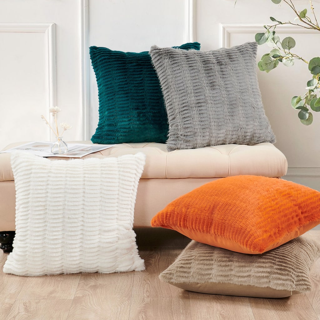1 Pc Shaggy Wavy FauxFur Pillow Shell Soft Cushion Covers for Sofa