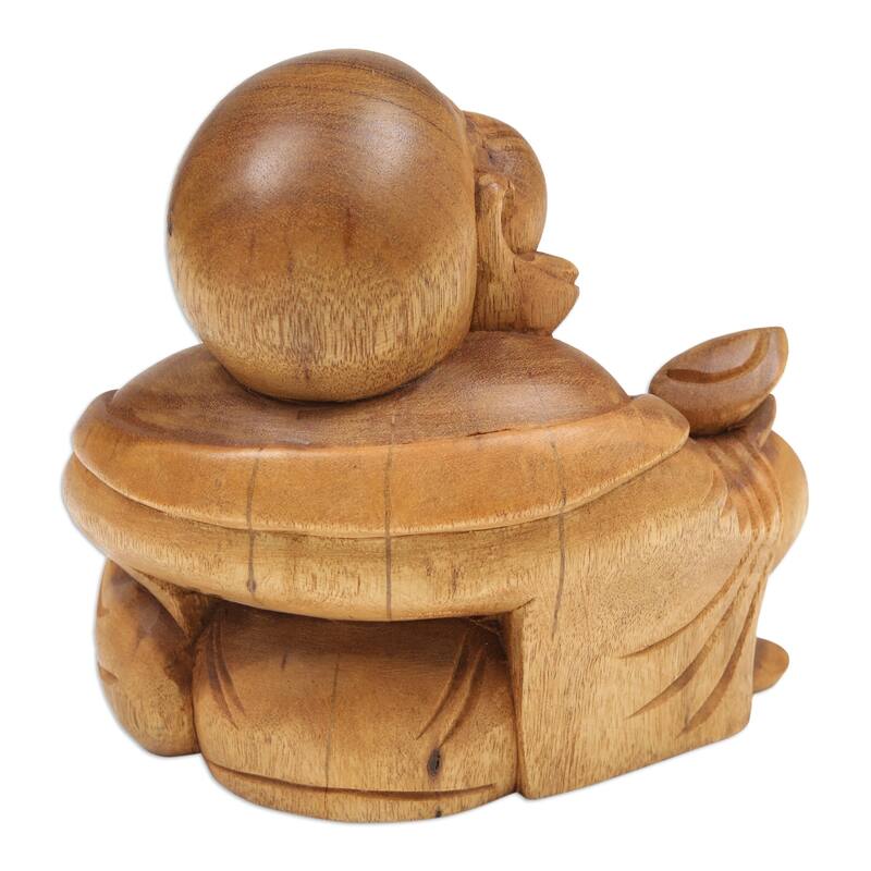 Novica Handmade Blissful Buddha Wood Sculpture