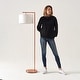 preview thumbnail 18 of 46, Brightech Montage Modern 60 in. Contemporary Arc LED Color Adjusting Floor Lamp with White Fabric Drum Shade