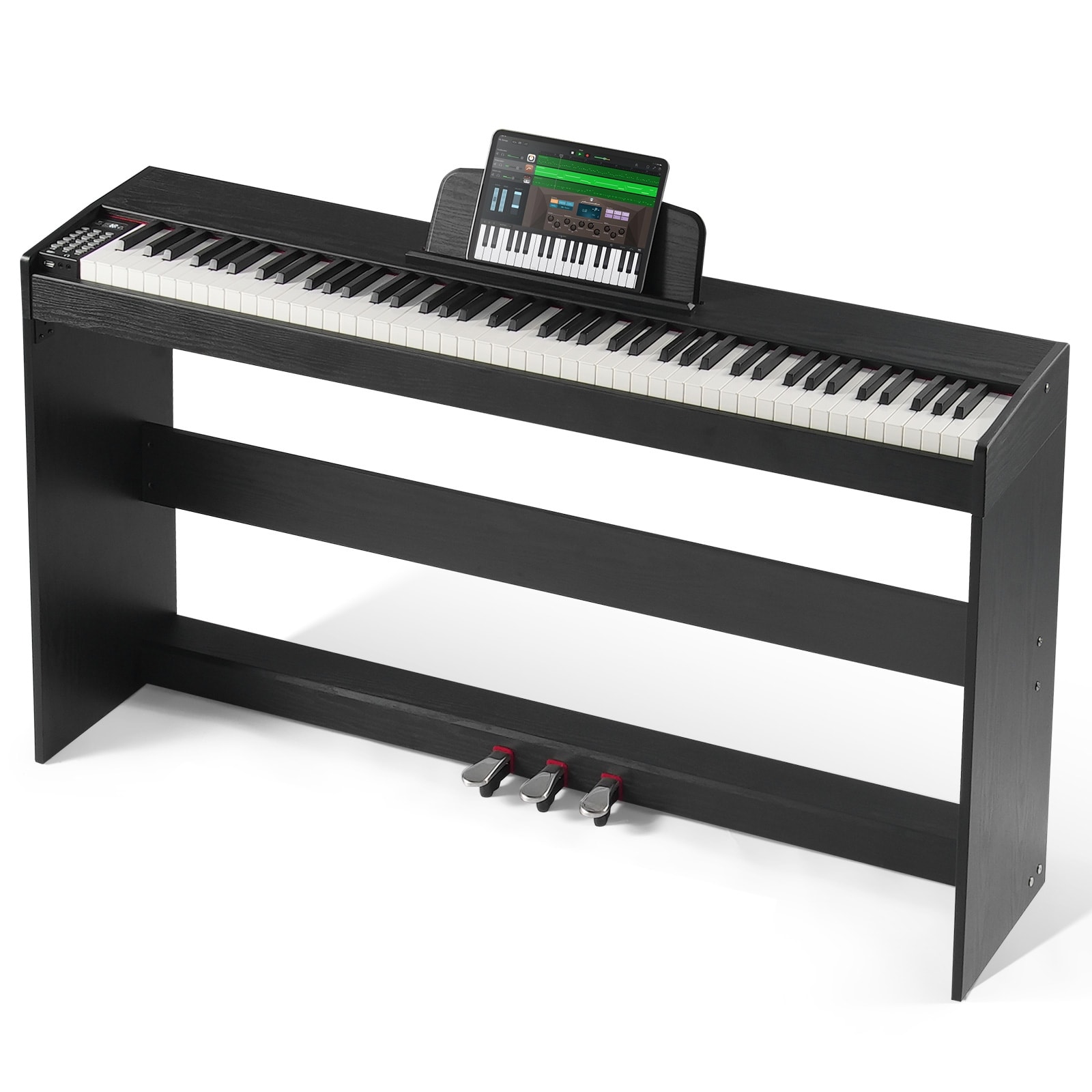 Weighted Digital Piano Fully Weighted Keys Dual Keyboard Speakers Simple Cabinet Bracket Support Bluetooth USB MIDI