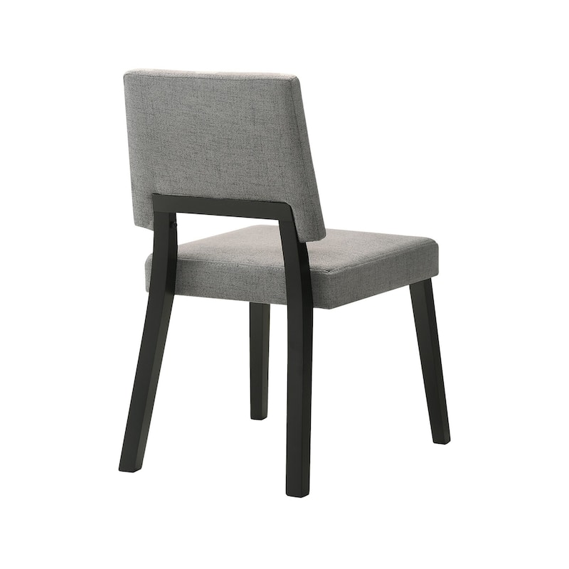 Black/Charcoal Gray Fabric Upholstered Wood Frame Dining Chair, Set of 2, Sturdy Dining Chair for Dining Rooms - 15.5