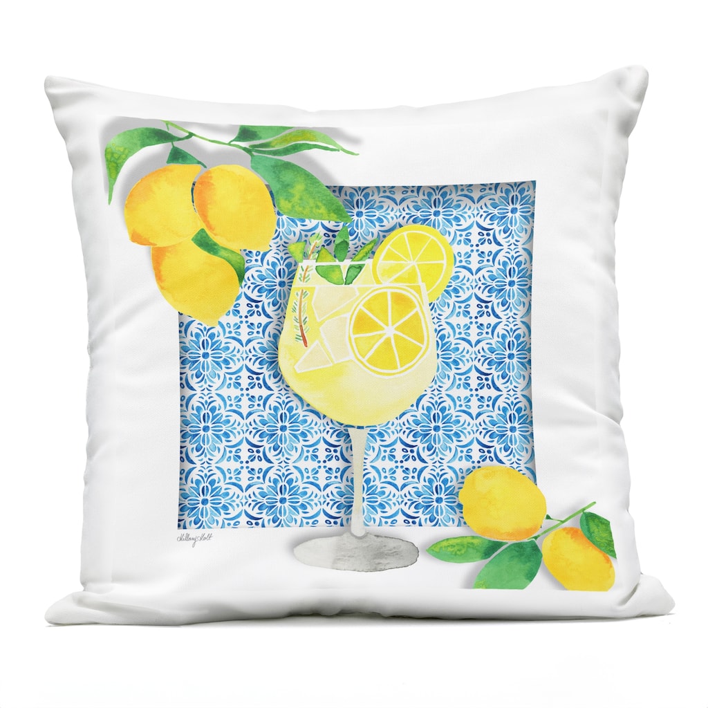 Stupell Mediterranean Limoncello Drink Printed Outdoor Throw Pillow Design by Hillary Holt