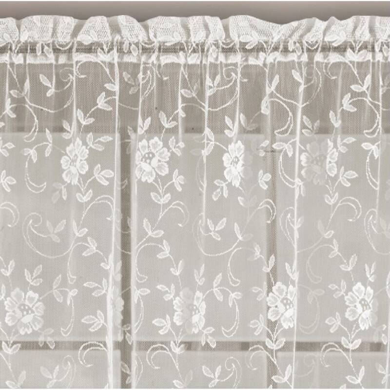 Grace Floral Lace Window Curtain Panels Or Valance