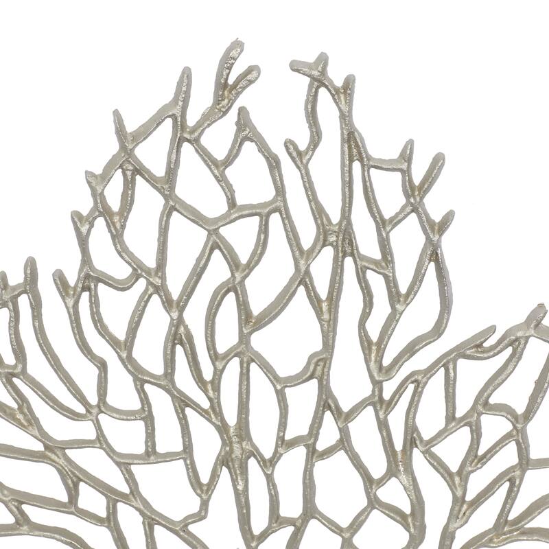 Silver Aluminum Metal Coral Decorative Sculpture