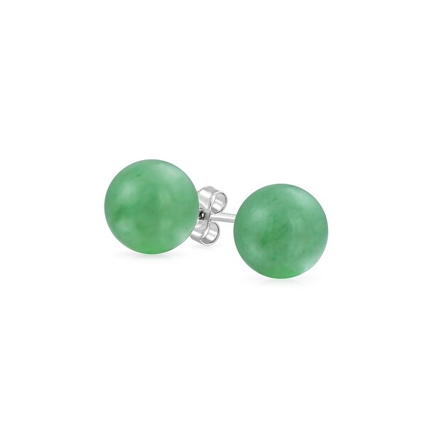 6MM Green Turquoise White Gold Plated 925 Sterling Silver Stud//Post Earrings
