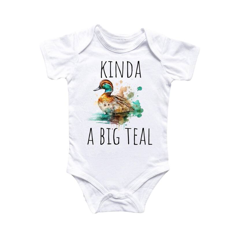 Duck Hunting Teal - Baby Boy Girl Clothes Infant Bodysuit Funny Cute Newborn - White - 6-9M