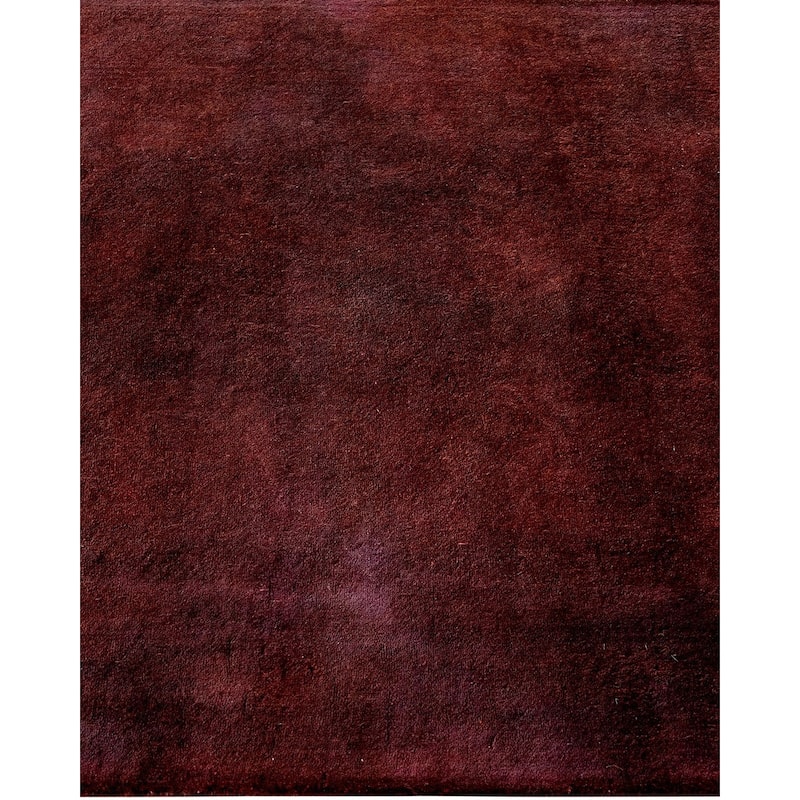 Overton Hand Knotted Wool Vintage Inspired Modern Contemporary Overdyed Brown Runner Rug - 2' 6" x 7' 10"