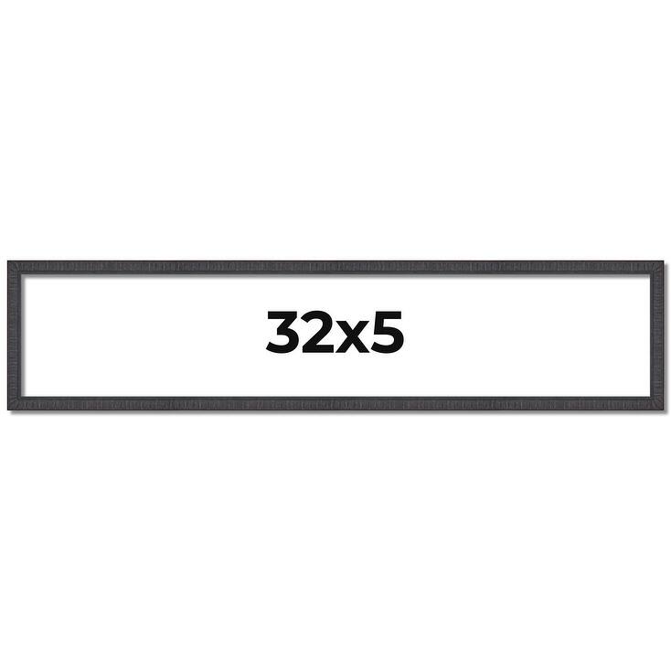 32x5 Frame Brown Solid Wood Picture Frame - Complete Modern Photo