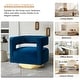 preview thumbnail 7 of 12, Carisa Modern Upholstered Swivel Comfy Open-Back Barrel Chair with Golden Base by HULALA HOME