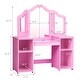 preview thumbnail 12 of 20, Costway Vanity Table Set Makeup Dressing Kids Girls Study Table Tri - See Details
