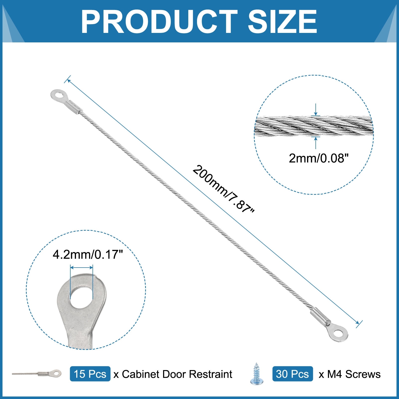 Cabinet Door Restraint, Stainless Steel Cabinet Hinge Limiter Open Angle Protector with Screws