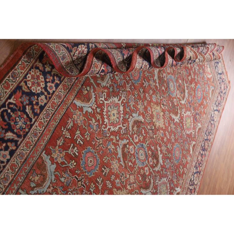 Pre-1900 Antique Mahal Persian Area Rug Handmade Wool Carpet - 7'11"x 11'2"