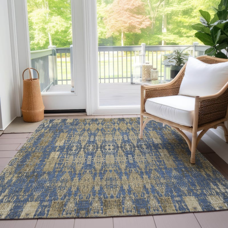 Machine Washable Indoor/ Outdoor Chantille Moroccan Boho Rug