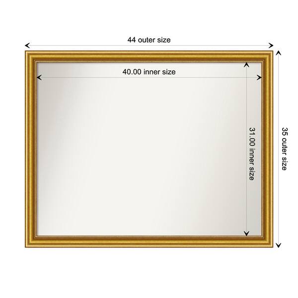 dimension image slide 39 of 93, Wall Mirror Choose Your Custom Size - Extra Large, Townhouse Gold Wood