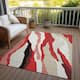 Machine Washable Indoor/ Outdoor Abstract Contemporary Chantille Rug