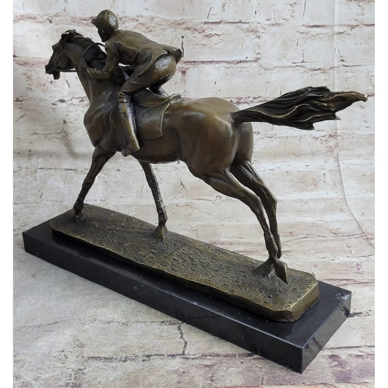 Jockey On Racehorse After The Race Signed Original Milo Hot Cast Artwork Decor