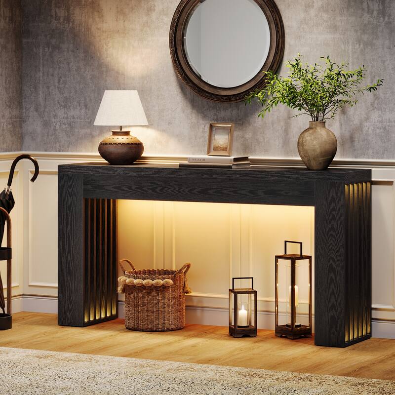 Wooden Console Sofa Table, Behind-the-Couch Accent Entryway Table for Entrance Hallway Living Room