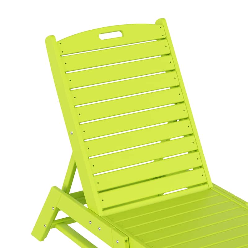 Laguna Hdpe All Weather Outdoor Patio Pool Reclining Armless Chaise Lounge