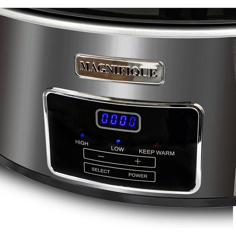 Magnifique 7 Qt Oval Dark Stainless Steel Digital Slow Cooker