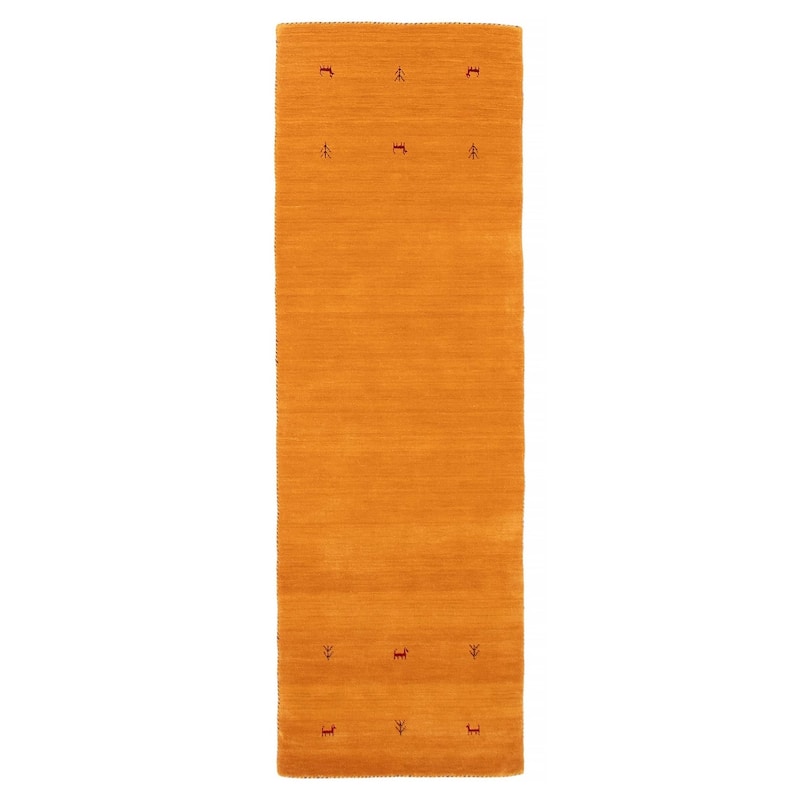 Kashkuli Gabbeh Gold Rug 2'5" x 7'8" - 2'5 x 7'8 - Dark Gold - 2'5 x 7'8