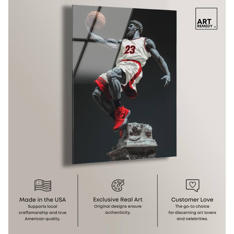 Basketball White Uniform Acrylic by Art Remedy, Ready to Hang
