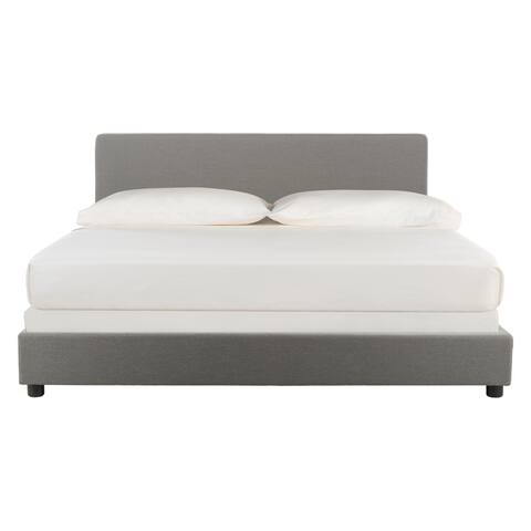 SAFAVIEH Linen Upholstered Full Carter Platform Bed