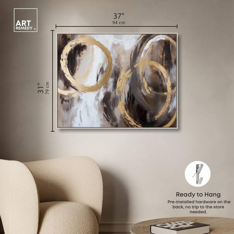 Swirling Forms with Gold Canvas by Art Remedy