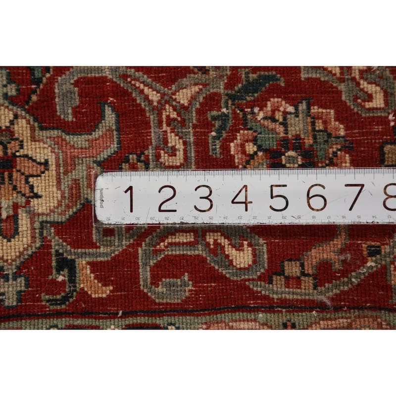 Ivory Floral Kashan Oriental Area Rug Hand-Knotted Wool Carpet - 7'10"x 10'1"