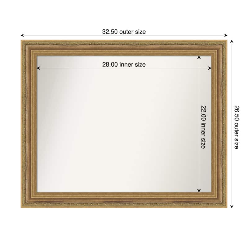 Elliot Gold Non-Beveled Framed Bathroom Vanity Wall Mirror - Elliot Gold - 33 x 27 in