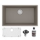 preview thumbnail 1 of 52, Karran Undermount 32.5 in. Large Single Bowl Quartz Kitchen Sink Kit Concrete
