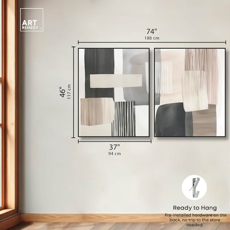 Floating Shapes II Canvas Set of 2 by Art Remedy