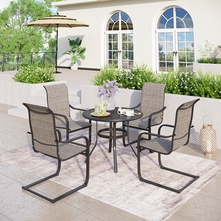 Round metal garden discount table and 6 chairs