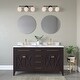 preview thumbnail 8 of 18, 3 Light Bathroom Vanity Light in Multiple Finishes with Opal Glass Shades Matte Black/Modern Gold