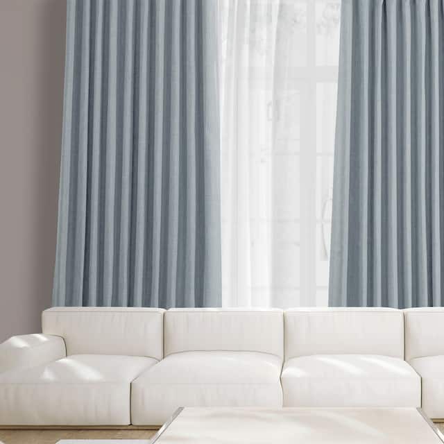 Exclusive Fabrics Faux Linen Extra Wide Room Darkening Curtain Panel