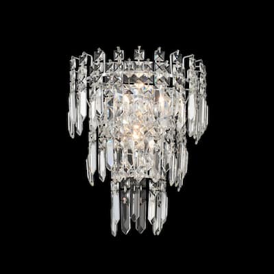 Allegri 034720-FR001 Pandoro 13" Tall Wall Sconce with Firenze Crystal