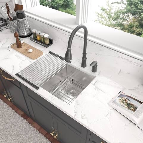 Lordear 15" and 17" Wide Undermount Kitchen Sink Stainless Steel Bar Sink Single Basin