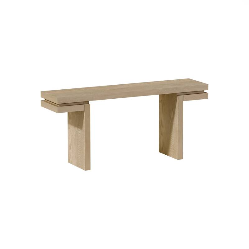 Wood Veneered Console Table, Minimalist Sofa Table Behind Couch for Entryway, Hallway, Living Room, Home Office