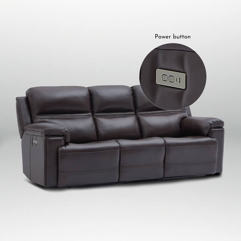 Genuine Leather Dual Power Sofa with Zero Gravity, Adjustable Headrest, Footrest, USB/Type-C