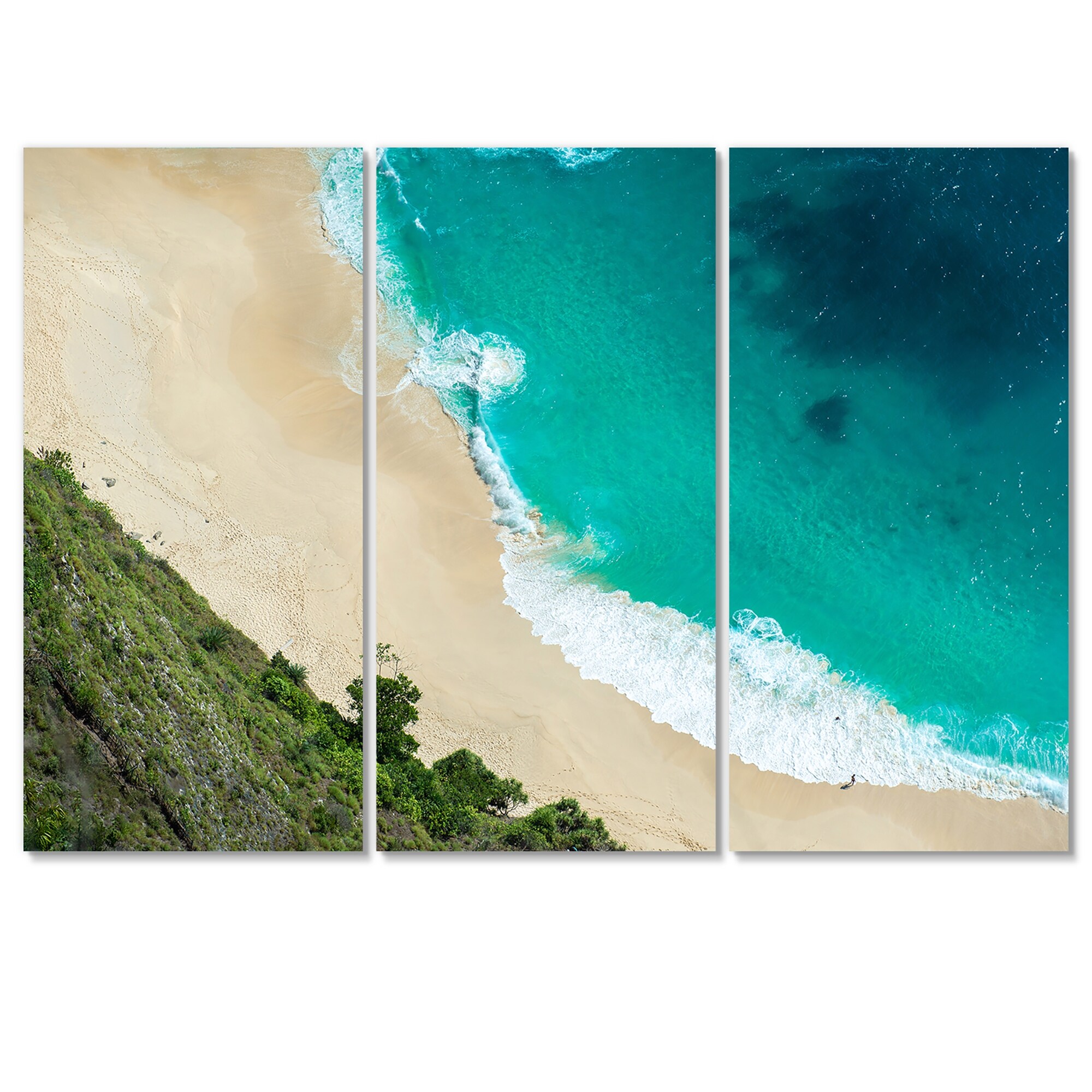 Designart "Aerial View Of Tropical Beach VI" Nautical & Coastal Canvas Wall Art - Picture 7 of 12