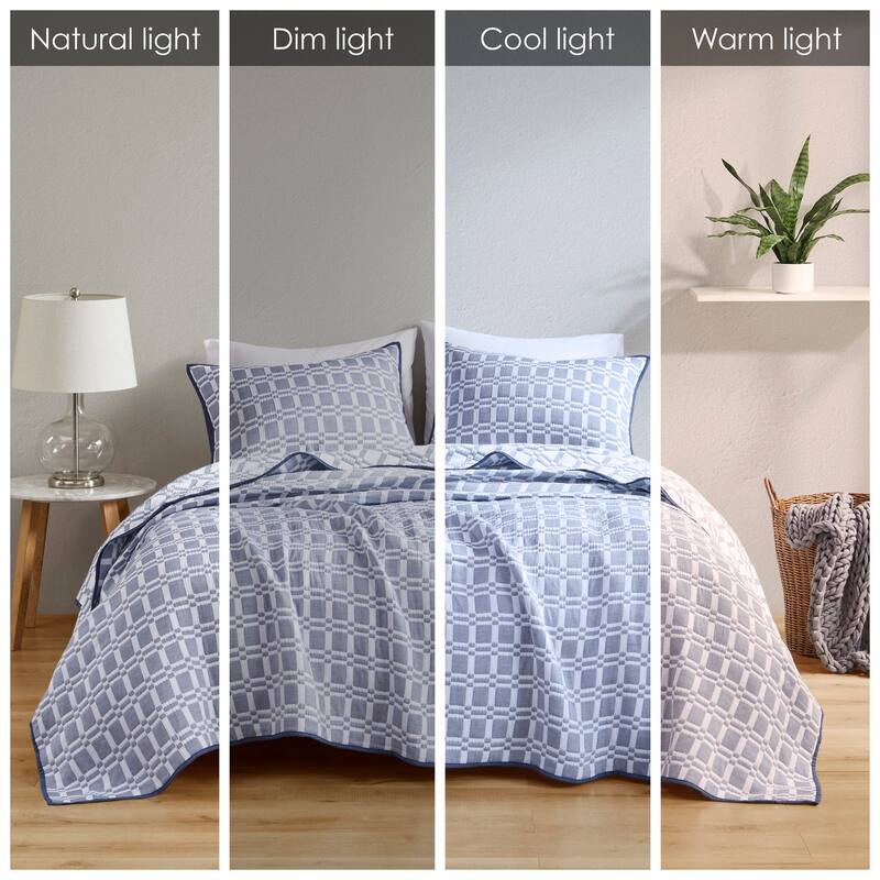Madison Park Raine 3 Piece Reversible Matelasse Coverlet Set