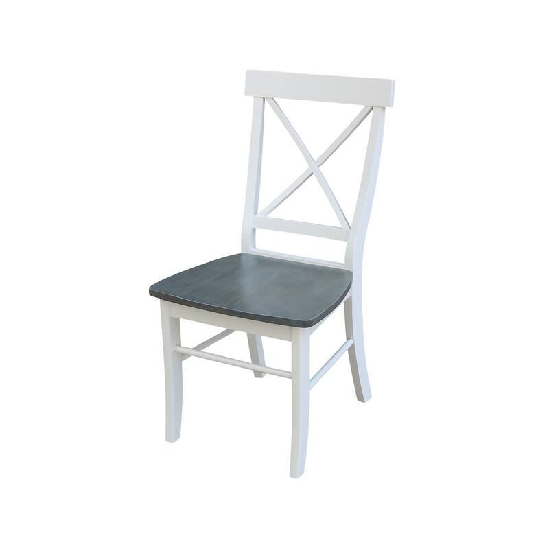 36" Round Extension Dining Table With X-back Chairs