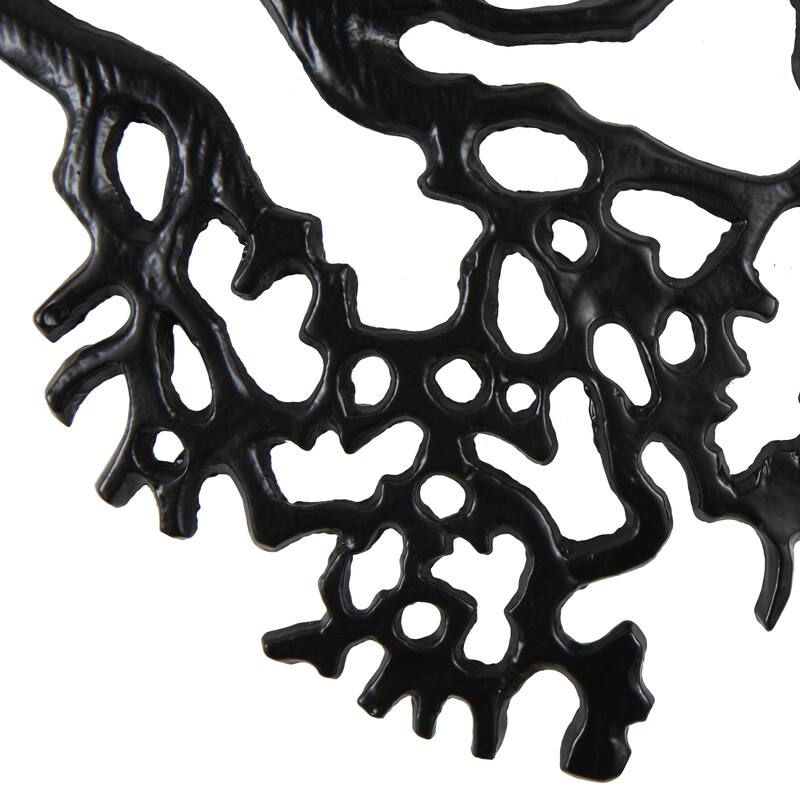 Aluminum Metal Tree Large Textured Home Wall Decor - Black - Roche River Decor