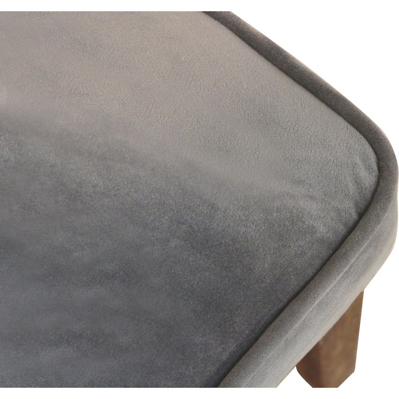 HomeRoots Set of Two Gray And Brown Upholstered Velvet Dining Parsons Chairs