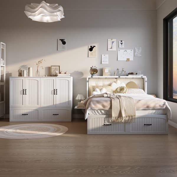 murphy bed dresser Horizontal Elevate your living space with the Hamilton Murphy Bed Chest LOVMOR Twin Size Murphy Cabinet