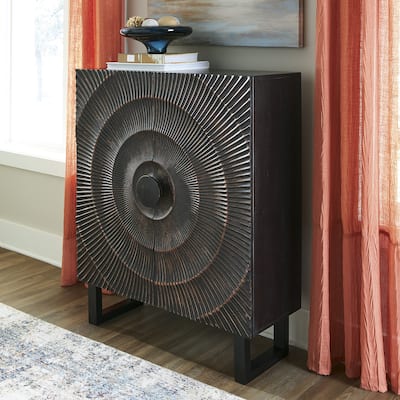 Signature Design by Ashley Fosterman Distressed Black Accent Cabinet