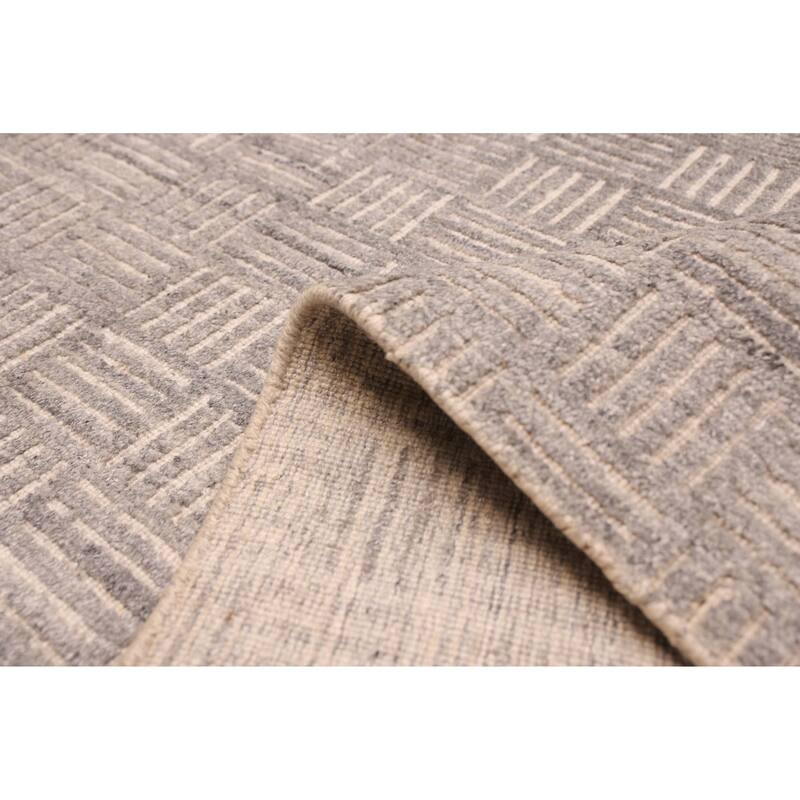 ECARPETGALLERY Hand Loomed Elysian Grey Rug - 8'1 x 10'0