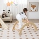 preview thumbnail 3 of 6, 2-in-1 Natural Climbing Arch Rocker with Soft Cushion Perfect for Toddlers - 32" x 19.5" x 15" (L x W x H)