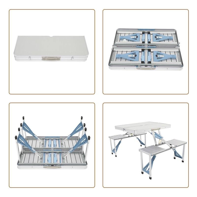 One Piece Folding Camping Table and Chair Aluminum Alloy