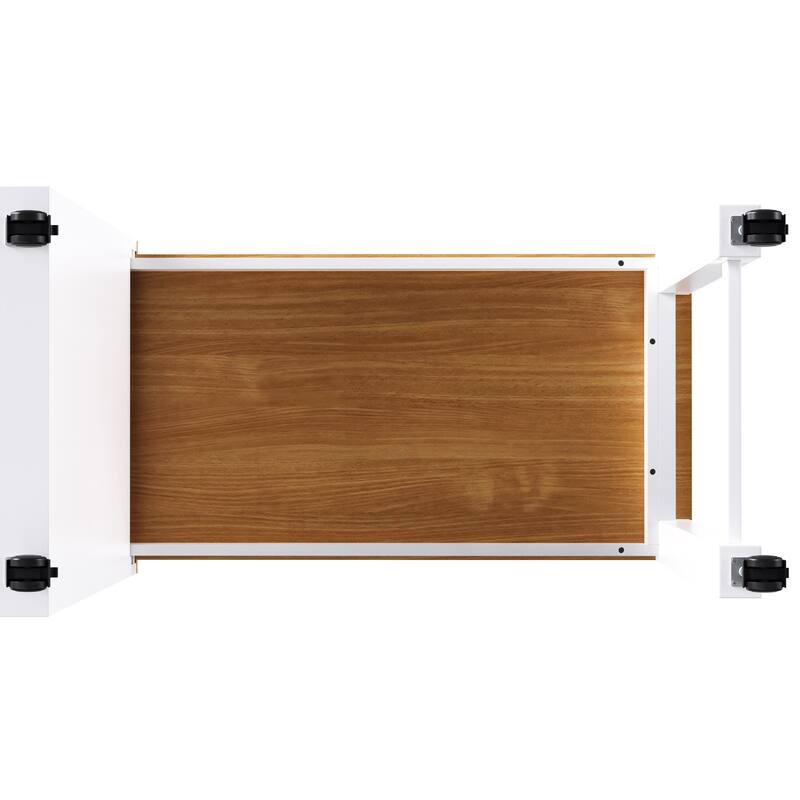 43.3'' Kitchen Island with Extendable Dining Table, Power Outlet, Spice Rack and 3 Drawers - 43.3'' x 17.7'' x 35''